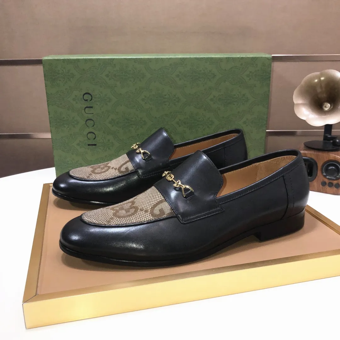 Men's shoes 💰580💰[GUCCI—Gucci] The latest high-end version of Gucci. Official website new model. Available at the same time at counters, the uppers are made of original cowhide imported from Italy/matched with the original special material splicing design concept; "highlight, high-end, grade, extravagance" and exquisite workmanship (original mesh fabric) sole: original factory special outsole size (38-45) (custom-made 45 non-returnable)